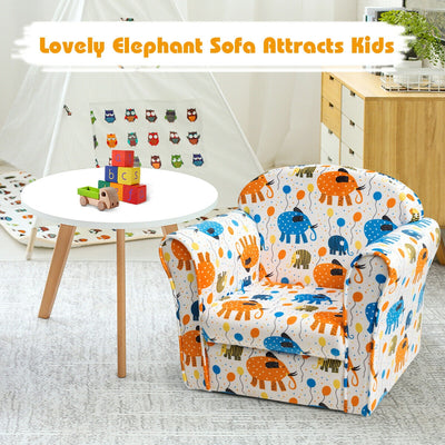 Kids Elephant Upholstered Sofa with Armrest