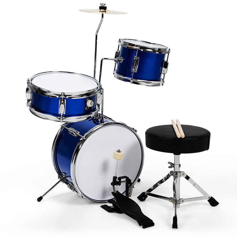 5 Pieces Junior Drum Set with 5 Drums-Blue