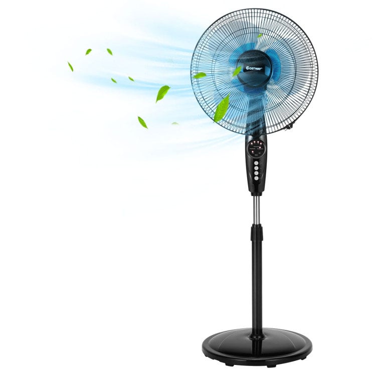 18 Inch Adjustable Height Fan with Quiet Oscillating Stand for Home and Office