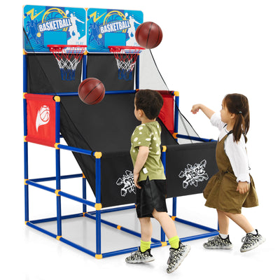 Kids Arcade Basketball Game Set with 4 Basketballs and Ball Pump