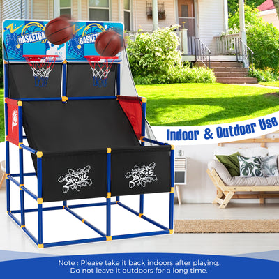 Kids Arcade Basketball Game Set with 4 Basketballs and Ball Pump