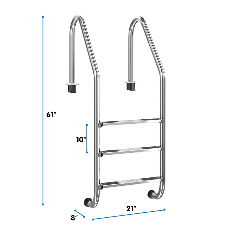 3 Step Stainless Steel Swimming Pool Ladder Handrail for Pool