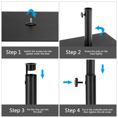 40 lbs Square Umbrella Base Stand with for Backyard Patio