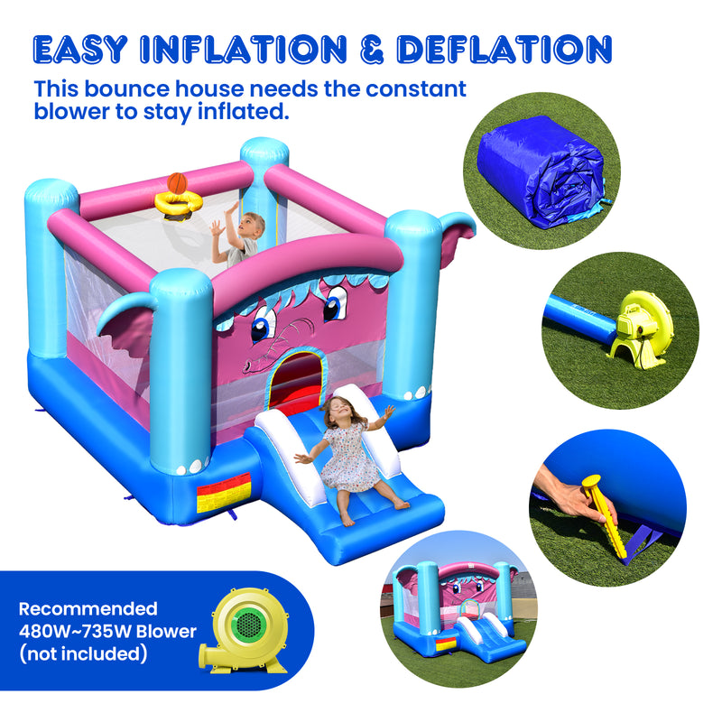 3-in-1 Elephant Theme Inflatable Castle without Blower