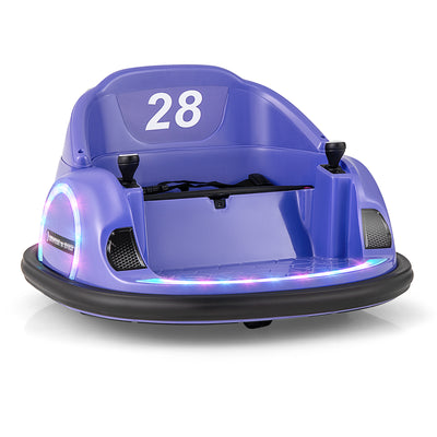 12V 360° Ride on Bumper Car for Toddlers with Remote Control-Purple