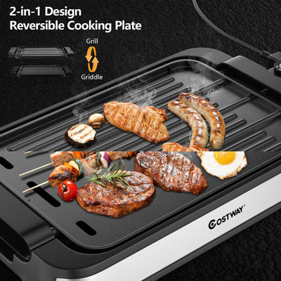 1500W Smokeless Indoor Grill Electric Griddle with Non-stick Cooking Plate