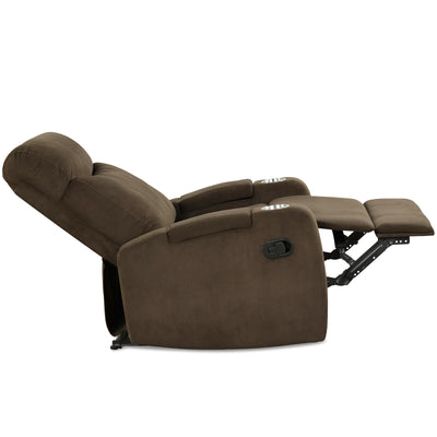 Recliner Chair Single Sofa Lounger with Arm Storage and Cup Holder for Living Room-Coffee