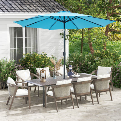 10 Feet Outdoor Patio Umbrella with Tilt Adjustment and Crank-Blue