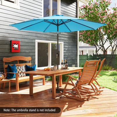 10 Feet Outdoor Patio Umbrella with Tilt Adjustment and Crank-Blue