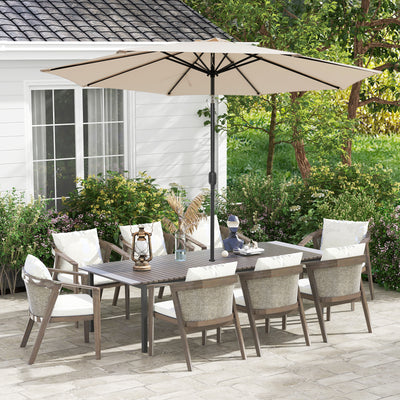 10 Feet Outdoor Patio Umbrella with Tilt Adjustment and Crank-Beige