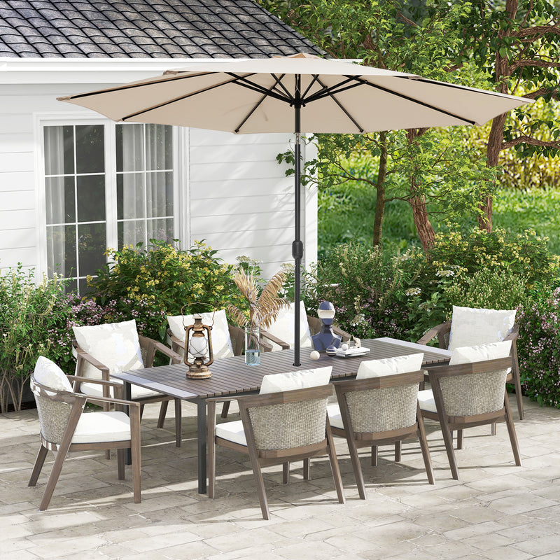 10 Feet Outdoor Patio Umbrella with Tilt Adjustment and Crank-Beige