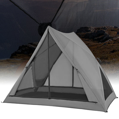 Pop-up Camping Tent for 2-3 People with Carry Bag and Rainfly for Backpacking Hiking Trip-Gray