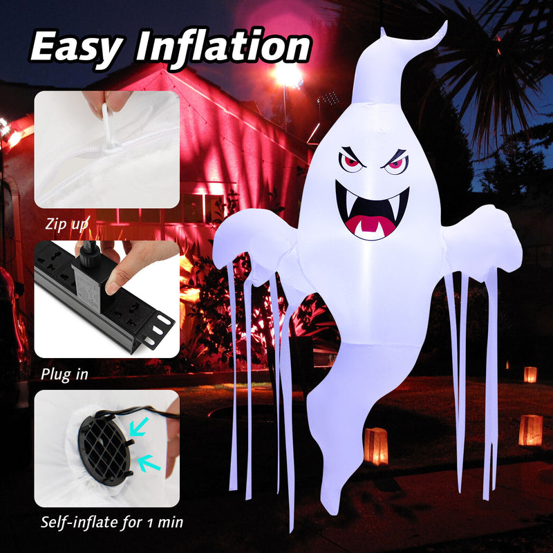 5 Feet Tall Halloween Inflatable Hanging Ghost Decoration with LED Light