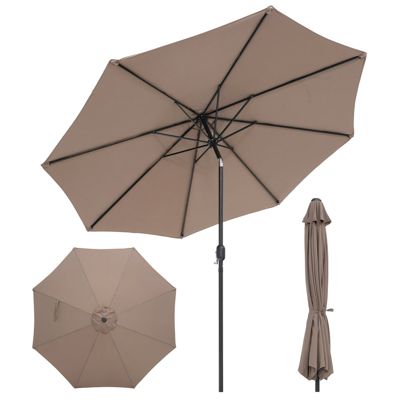 10 Feet Outdoor Patio Umbrella with Tilt Adjustment and Crank-Tan