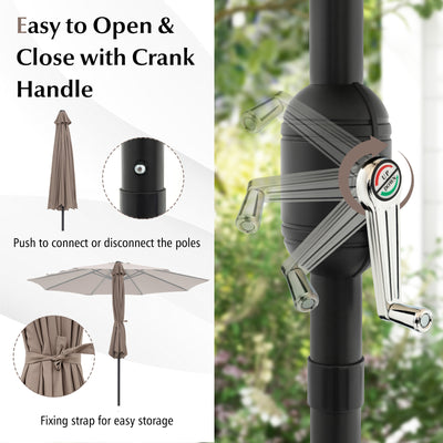 10 Feet Outdoor Patio Umbrella with Tilt Adjustment and Crank-Tan