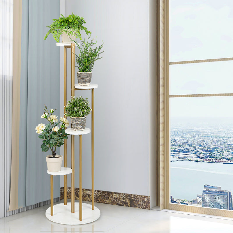 4-Tier 48.5 Inch Metal Plant Stand-White