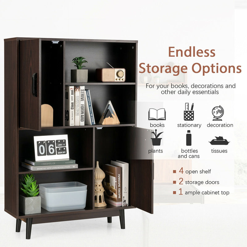 Sideboard Storage Cabinet with Door Shelf-Espresso