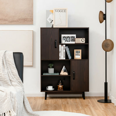 Sideboard Storage Cabinet with Door Shelf-Espresso