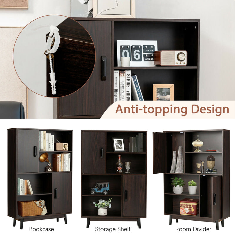 Sideboard Storage Cabinet with Door Shelf-Espresso