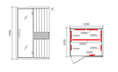 Blisspod, Milano, Full Spectrum Sauna Canadian Hemlock Ultra Low EMF, 6 Far Infrared & Red Glass Heater & Chromotherapy, 2 Person