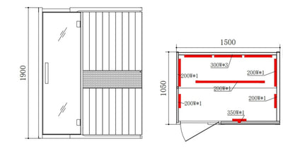 Blisspod, Milano, Full Spectrum Sauna Canadian Hemlock Ultra Low EMF, 7 Far Infrared & Red Glass Heater & Chromotherapy, 3 Person