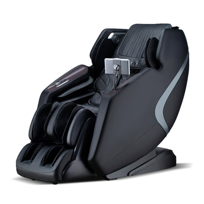 Mega Sale-Costway-4D SL-Track Full Body Massage Chair w/ Zero-Gravity Design, Heated Shawl, Neck & Back & Feet Heater, Calf & Foot Rollers, Electric Calf Frame, Voice Control, Yoga Stretching, Smart Body Scanning, Touch Screen, Blue-tooth Speaker