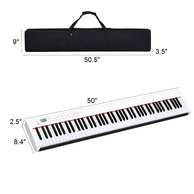 BX-II 88-key Portable Digital Piano with  MP3-White