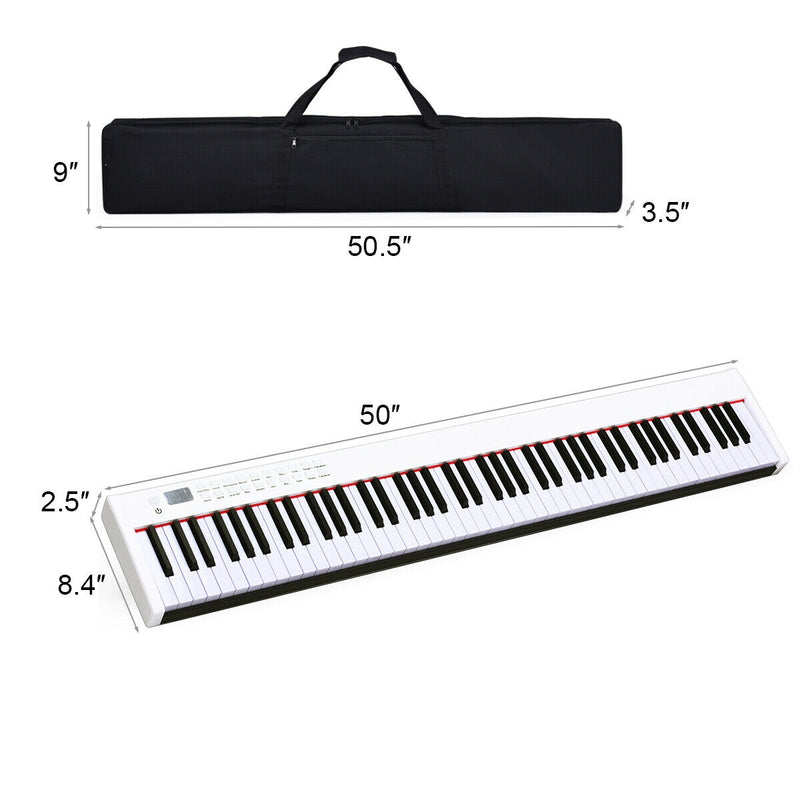 BX-II 88-key Portable Digital Piano with  MP3-White