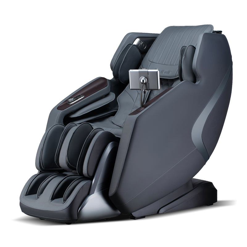 Mega Sale-Costway-4D SL-Track Full Body Massage Chair w/ Zero-Gravity Design, Heated Shawl, Neck & Back & Feet Heater, Calf & Foot Rollers, Electric Calf Frame, Voice Control, Yoga Stretching, Smart Body Scanning, Touch Screen, Blue-tooth Speaker