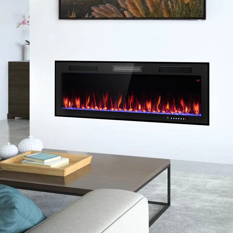 Electric Fireplace 40/50/60 Inches Recessed and Wall Mounted for 2&