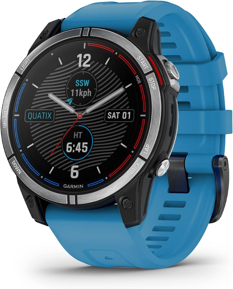 *Garmin Quatix 7 Standard Edition, Marine GPS Smartwatch, Durable Watch with Coastal Charts and Inland Maps