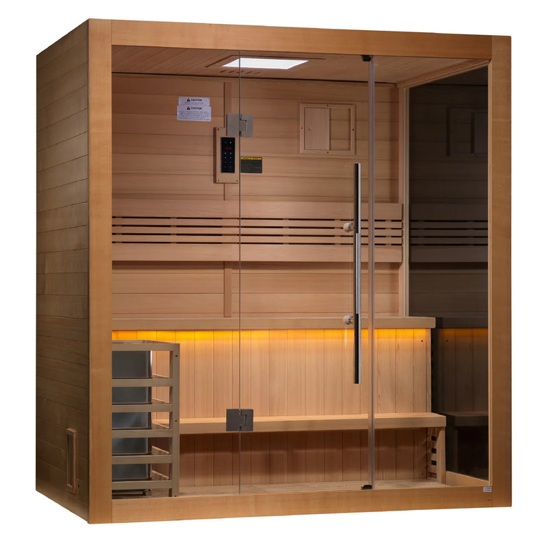 PREORDER - GDI - "Forssa Edition" 3-4 Person Indoor Traditional Steam Sauna - Canadian Red Cedar Interior (GDI-7203-01)