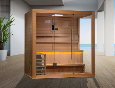 PREORDER - GDI - "Forssa Edition" 3-4 Person Indoor Traditional Steam Sauna - Canadian Red Cedar Interior (GDI-7203-01)