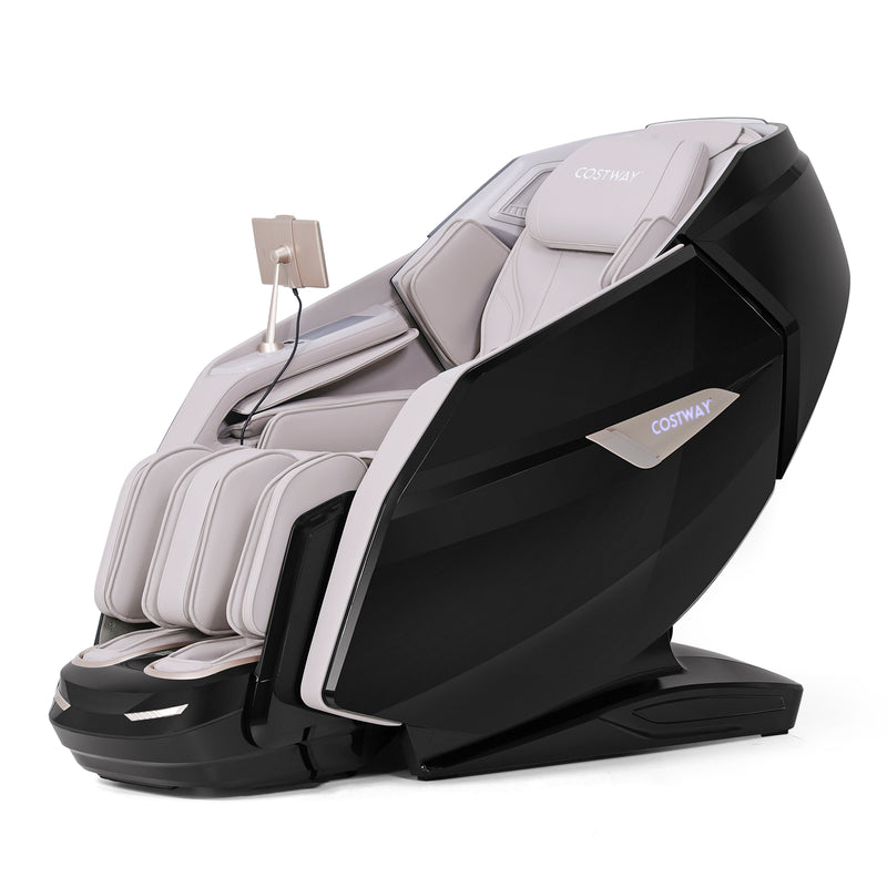 Holiday Sale-2025 Model-Costway- Kenzo-Premium 4D+3D Dual Roller System Hybrid Flex Track Zero Gravity Full Body Massage Chair w/ Heart Rate Monitor,Fragrance Therapy, Waist & Calf Heater, Calves & Foot Rollers, Thai Stretch, Voice Control