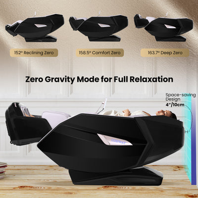 Holiday Sale-2025 Model-Costway- Kenzo-Premium 4D+3D Dual Roller System Hybrid Flex Track Zero Gravity Full Body Massage Chair w/ Heart Rate Monitor,Fragrance Therapy, Waist & Calf Heater, Calves & Foot Rollers, Thai Stretch, Voice Control