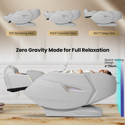 Holiday Sale-2025 Model-Costway- Kenzo-Premium 4D+3D Dual Roller System Hybrid Flex Track Zero Gravity Full Body Massage Chair w/ Heart Rate Monitor,Fragrance Therapy, Waist & Calf Heater, Calves & Foot Rollers, Thai Stretch, Voice Control