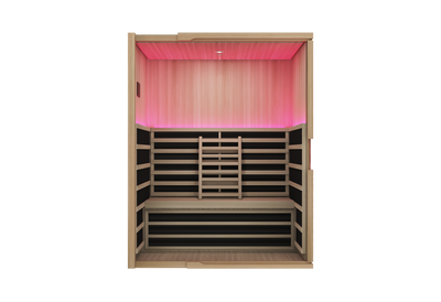 Blisspod, Milano, Full Spectrum Sauna Canadian Hemlock Ultra Low EMF, 7 Far Infrared & Red Glass Heater & Chromotherapy, 3 Person