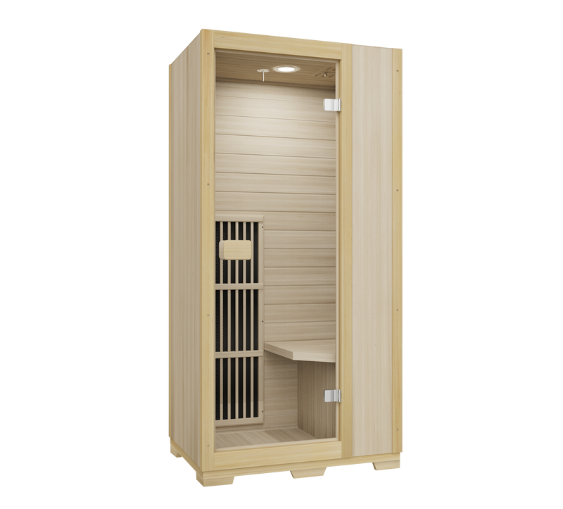 Blisspod, Vienna, Far Infrared Sauna Canadian Hemlock Very Low EMF Sauna, 3 Heaters, 1 Person