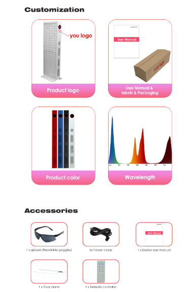 Biomol-Red Light Therapy Lamp with touch colour screen, Intelligent controller & remote controller BM C Series (Stand Sells Separately)