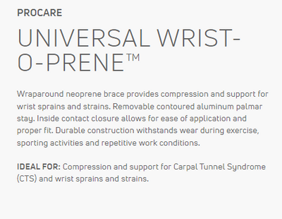 Enovis - UNIVERSAL WRIST-O-PRENE™, Wrist Brace