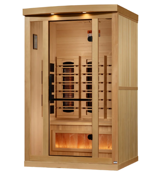 *GDI- NEW 2025 2 Person Sauna Reserve Edition Near Zero EMF Far Infrared, Full Spectrum with Himalayan Salt Bar (Hemlock) GDI-8020-03