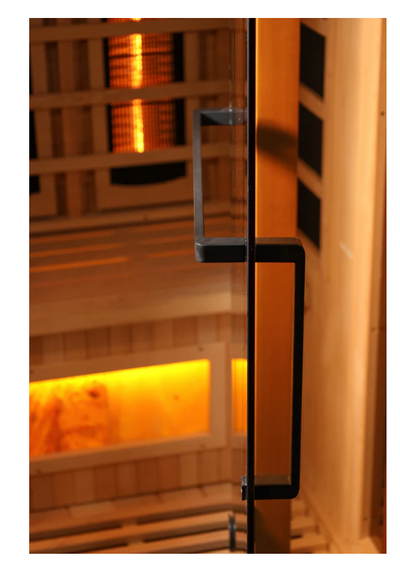 *GDI- NEW 2025 3 Person Corner Sauna Reserve Edition Near Zero EMF Far Infrared, Full Spectrum with Himalayan Salt Bar (Hemlock) GDI-8035-03