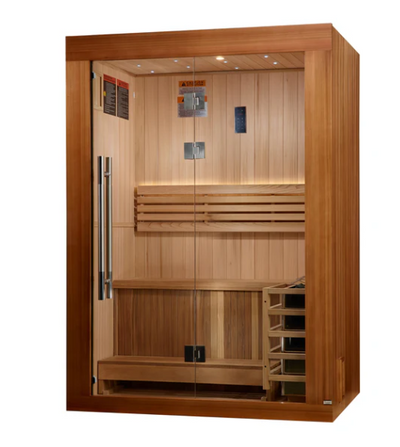 *GDI- Pre-order 2025 "Sundsvall Edition" 2 Person Traditional Indoor Sauna - Canadian Red Cedar Interior and Pacific Premium Clear Cedar Exterior (GDI-7289-02)