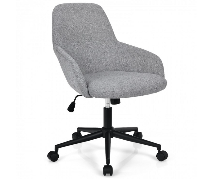 Ergonomic Fabric Home Office Chair with Rocking Backrest (gray)