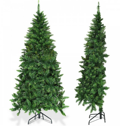 Pre-Lit Artificial Half National Christmas Tree with 8 Flash Modes - 6 feet