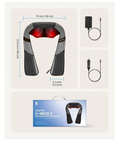 Preorder - Renpho - Premium U-Neck 2 Neck & Shoulders Massager With Kneading And Heat - Wireless