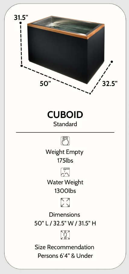 DCT - COLD THERAPY "CUBOID" COLD PLUNGE STAINLESS STEEL SPA TUB