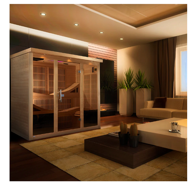 Mega Sale-GDI - Monaco Carbon 6 Person Indoor Sauna *Near Zero EMF Far Infared Sauna - Canadian Hemlock GDI-6996-01