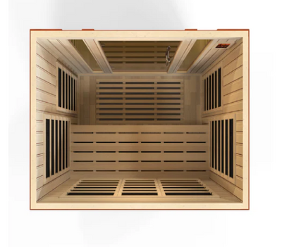 *GDI -Dynamic "Bellagio" 3-person Sauna, Low EMF (Under 8MG) FAR Infrared Sauna (Canadian Hemlock) DYN-6306-02