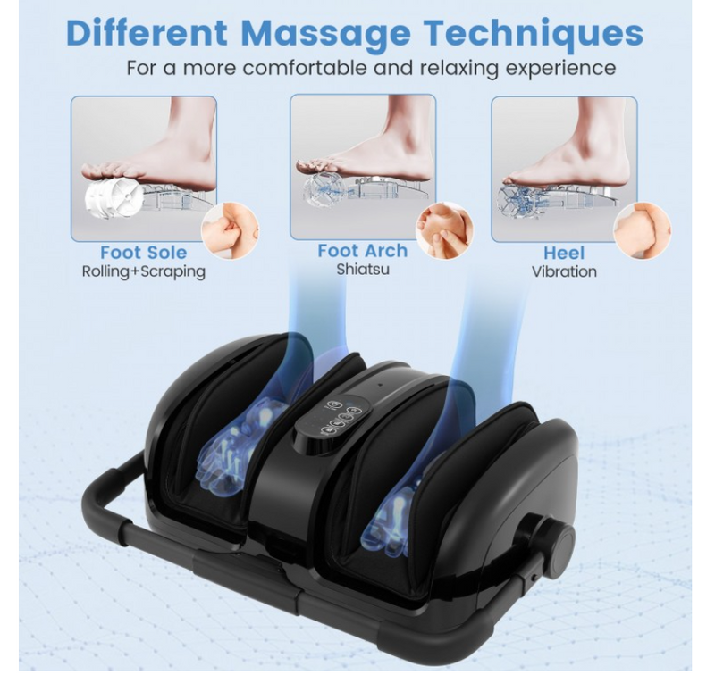 New Electric Foot/Arm/Calf Massager with Heat, Compression, Vibration and different Massage Modes, Remote control included